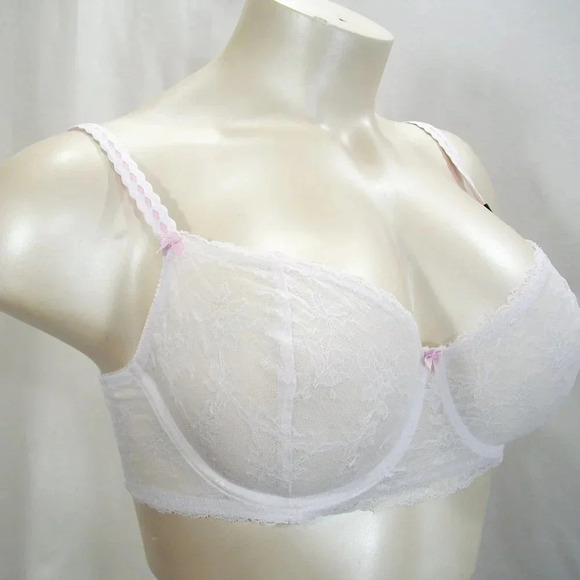 32B Felina 5894 Harlow Sheer Lace Full Bust Underwire  Bra White‎ NWT - Picture 14 of 16